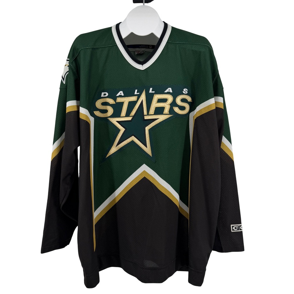 CCM Dallas Stars Hockey Jersey Mens XXL Green Vintage NHL Star 90s